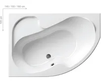 Ravak akrylátová vana Rosa I 150 x 105 P | AKCE Doživotní záruka (2)