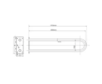 SAPHO HANDICAP opěrné pevné madlo tvar U 600mm, bílá (6)