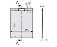 POLYSAN KAZUKO sprchová vanička z litého mramoru, obdélník 120x90cm, bílá (8)
