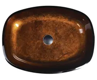 SAPHO KVAORE skleněné umyvadlo na desku, 54x39,5cm, měď (6)