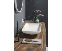 SAPHO INFRANE betonové umyvadlo na desku, včetně výpusti, 57x37cm, bílý pískovec (4)