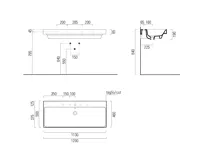 GSI NUBES keramické umyvadlo 120x50cm, bílá ExtraGlaze (5)