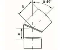 Almeva Koleno 0-45° nastavitelné - ø180