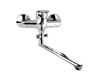 Nástěnná baterie do byt. jádra, Sonáta, 100 mm, s plochým ramínkem 300 mm, bez příslušentví, chrom Nástěnná baterie do byt. jádra, Sonáta, 100 mm, s plochým ramínkem 300 mm, bez příslušentví, chrom