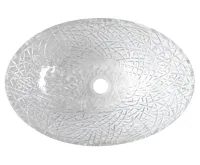 SAPHO PURUS skleněné gravírované umyvadlo na desku, 50x36cm, čirá (5)