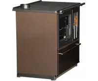 PLAMEN PLAMEN Sporák na tuhá paliva s teplovodním výměníkem TERMO GLAS - L hnědý (1)