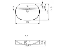 SAPHO HELEN umyvadlo na desku, litý mramor, 63x43cm, bílá (7)