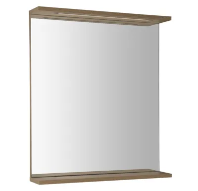 AQUALINE KORIN STRIP zrcadlo s LED osvětlením 60x70x12cm, dub platin