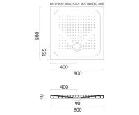 GSI Keramická sprchová vanička, čtverec 80x80x4cm, bílá ExtraGlaze (2)
