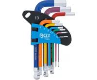 BGS Sada zahnutých klíčů, vícebarevné, krátké, vnitřní šestihran, vnitřní šestihran s kulovou (1)