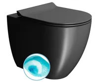 GSI PURA WC mísa stojící, Swirlflush, 36x55cm, spodní/zadní odpad, černá dual-mat