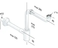 BRUCKNER CRONO umyvadlový sifon šetřící místo, 5/4", DN32, bílá (2)
