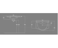 AQUALINE ZARA 65 keramické umyvadlo nábytkové 64,5x46cm, bílá (7)