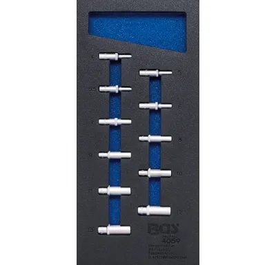 BGS Modul - hlavice nástrčné 1/4" 4-13 mm, šestihran. prodloužené, sada 11 dílů