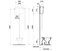 GSI CLASSIC WC mísa s nádržkou, spodní odpad, bílá-bronz (3)