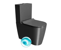 GSI KUBE X WC kombi, Swirlflush, spodní/zadní odpad, černá dual-mat
