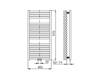 AQUALINE TONDI otopné těleso rovné 450x970 mm, středové připojení, bílá (6)
