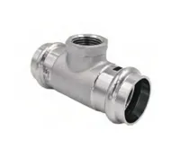 Nerez lisovací T-kus přechodový - 15 x 1/2" x 15 mm - pro topení i pitnou vodu Nerez lisovací T-kus přechodový - 15 x 1/2" x 15 mm - pro topení i pitnou vodu