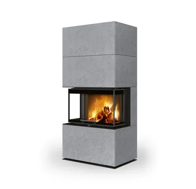 ROMOTOP Designový krb CARA C 61 s děleným sklem, světle šedá (Thermaline)