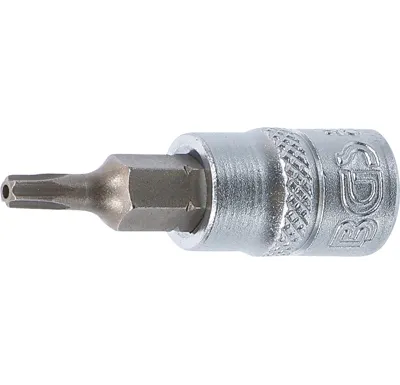 BGS Hlavice zástrčná 1/4" pro T-profil T 15, s vrtáním, zatíž. do 2 kg