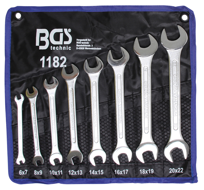 Bgs klíče ploché 6,0 - 22,0 mm, sada 8 dílů