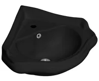 KERASAN RETRO keramické umyvadlo rohové, 57,5x58cm, černá mat