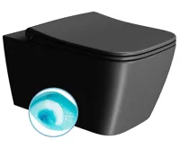 GSI NUBES závěsná WC mísa, Swirlflush, 35x55cm, černá dual-mat