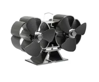 HS Flamingo Ventilátor na kamna FLAMINGO dvouhlavý, černý HS Flamingo Ventilátor na kamna FLAMINGO dvouhlavý, černý