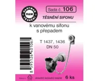 Hartman Sada č. 106: sada těsnění k vanovému sifonu s přepadem
