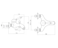 SAPHO KIRKÉ CRYSTAL nástěnná vanová baterie, páčka krystal, chrom (4)