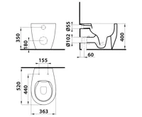 ISVEA SENTIMENTI WC mísa stojící, Rimless, 36x52 cm, spodní/zadní odpad, bílá (9)