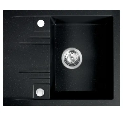 NOVASERVIS Granitový dřez s odkapem, s přepadem z dřezu, grafit - DRGM48/58HA