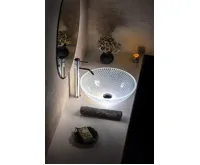 SAPHO PUKETA skleněné gravírované umyvadlo na desku Ø 42cm, čirá (3)