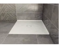 POLYSAN MIRAI sprchová vanička z litého mramoru, čtverec 90x90x1,8cm, bílá (9)