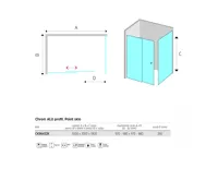 LIMA Sprchový kout, obdélník, 100x100 cm, chrom ALU, sklo Point (6)