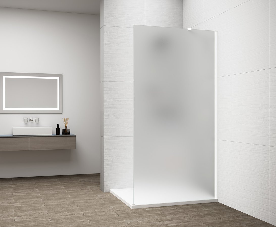 POLYSAN ESCA WHITE MATT jednodílná sprchová zástěna k instalaci ke stěně, matné sklo, 900 mm