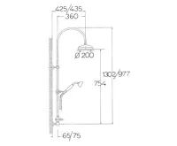 SAPHO VANITY sprchový sloup k napojení na baterii, hlavová, ruční sprcha, bronz (10)