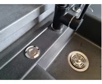 Samostatné pneutlačítko kulaté Matný nerez (9)