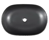 SAPHO PRIORI keramické umyvadlo na desku, 60x40 cm, černá s modrým vzorem (3)