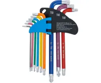 BGS Sada zahnutých klíčů,  vícebarevné,  T-profil (pro Torx) s kulovou hlavou T10-T50,  9dílná (2)