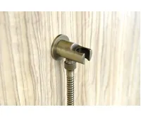 SAPHO Držák sprchy kulatý, pevný, s vyústěním, bronz (3)