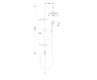 AQUALINE ZARA sprchový sloup k napojení na baterii, hlavová, ruční sprcha, chrom (9)