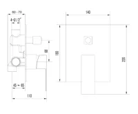 SAPHO LATUS podomítková sprchová baterie, 2 výstupy, chrom (2)