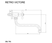 Umyvadlový kohoutek nástěnný, Retro Viktorie, s ramínkem otočným ø 18 mm - 200 mm, chrom (1)