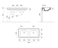 GSI CLASSIC keramické dvojumyvadlo 125x54 cm, bílá ExtraGlaze (5)