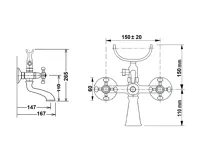 SAPHO ANTEA nástěnná vanová baterie kompletní, nikl (2)