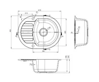 SAPHO Granitový vestavný dřez s odkapem, 61x46,5cm, bílá (6)