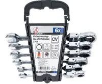 BGS Klíče očkoploché ráčnové 1/4"-9/16", kloubové, sada 6 dílů (2)