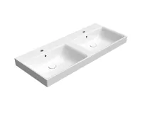 GSI NUBES keramické dvojumyvadlo 120x50cm, broušená spodní hrana, bílá ExtraGlaze