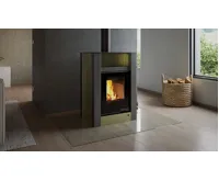 HS Flamingo Krbová kamna AQUAFLAM VARIO ® LEND 11kW olivová (teplovzdušná verze) (19)